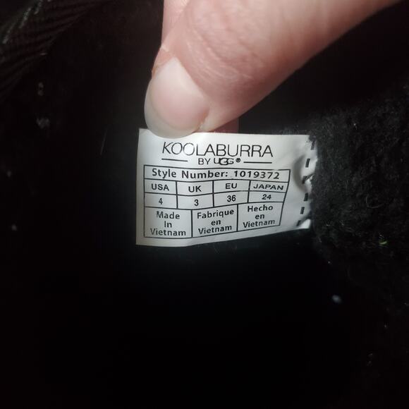 Koolaburra UGG K Victoria Bow Short Girls Boots Black Suede 1019372 Girls Size 4 - Picture 7 of 14